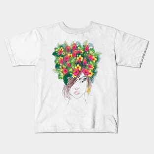 Beautiful strong floral women Kids T-Shirt